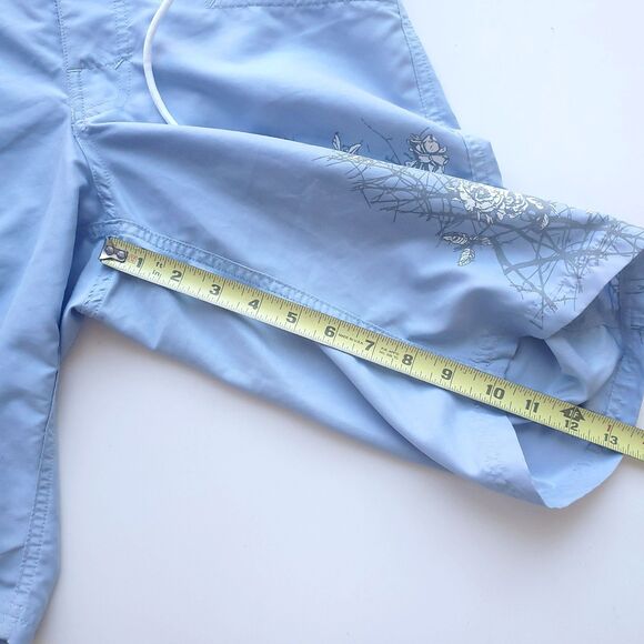 Immersion Research Board Shorts Women 2 Blue Floral 10" Kayak Paddle Swim Beach - Picture 8 of 8